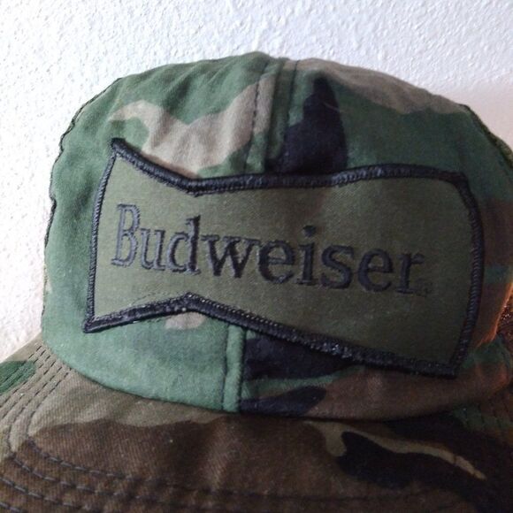 Vintage Budweiser Camouflage Patch Trucker Hat - Picture 2 of 8